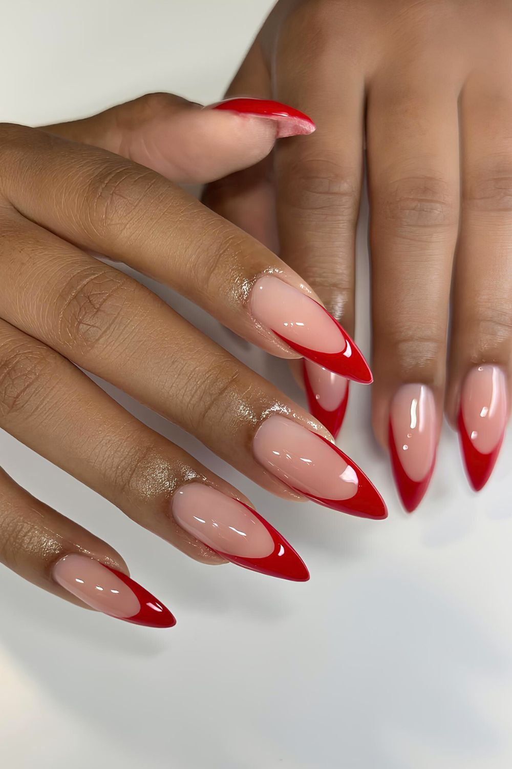 Glowy Red French mani