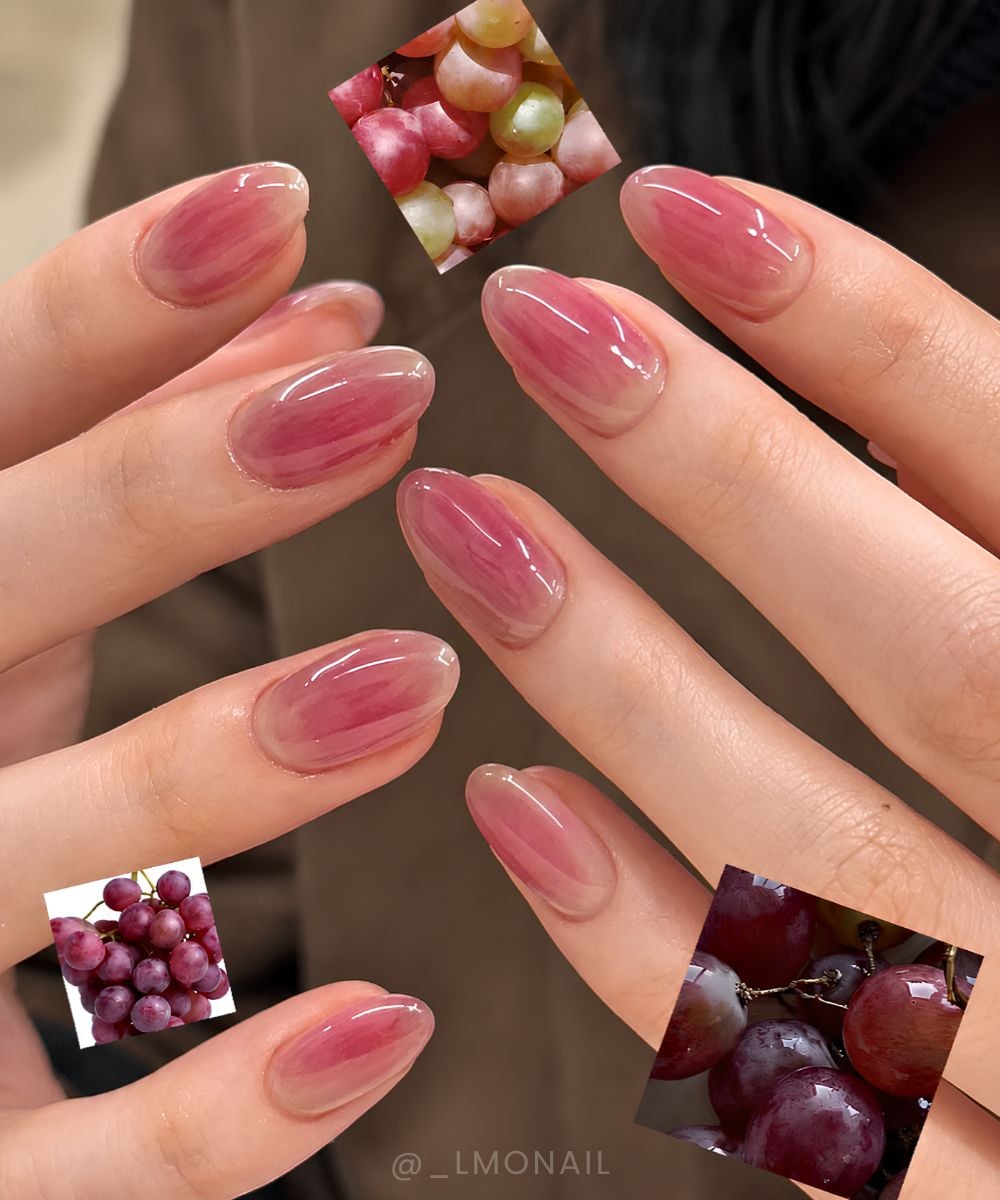 Jelly fruit skin inspired nails