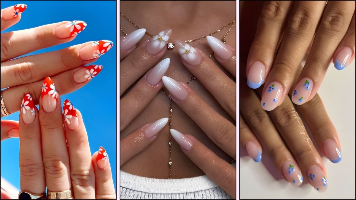 A collage of nail designs for July