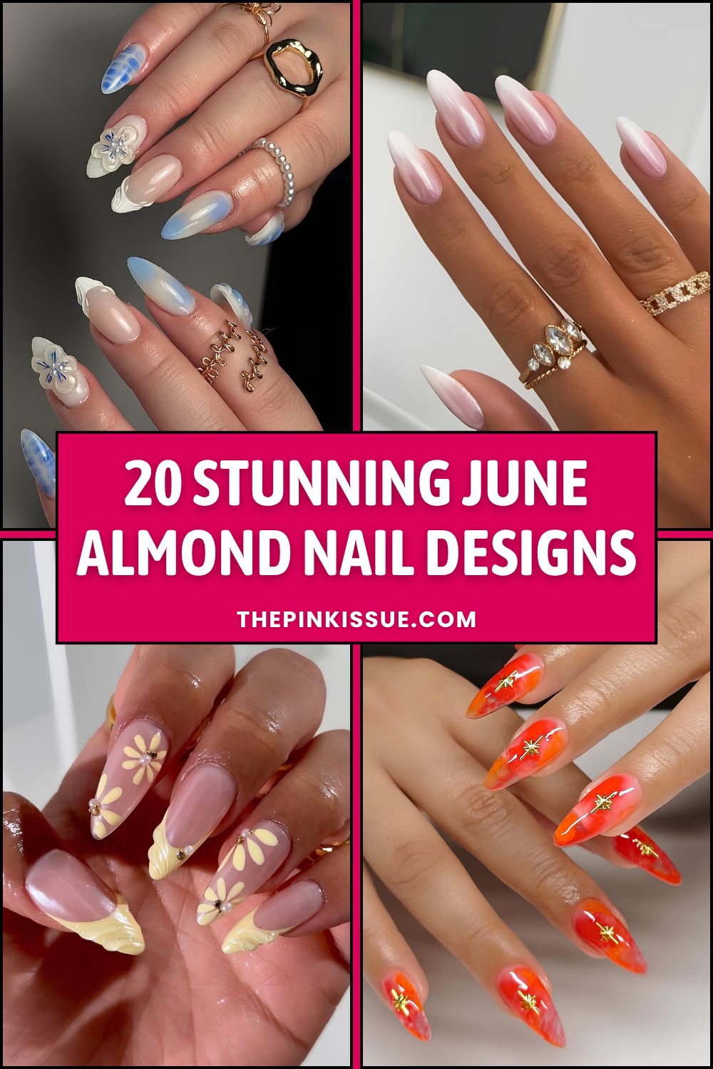 June almond nail designs Pinterest