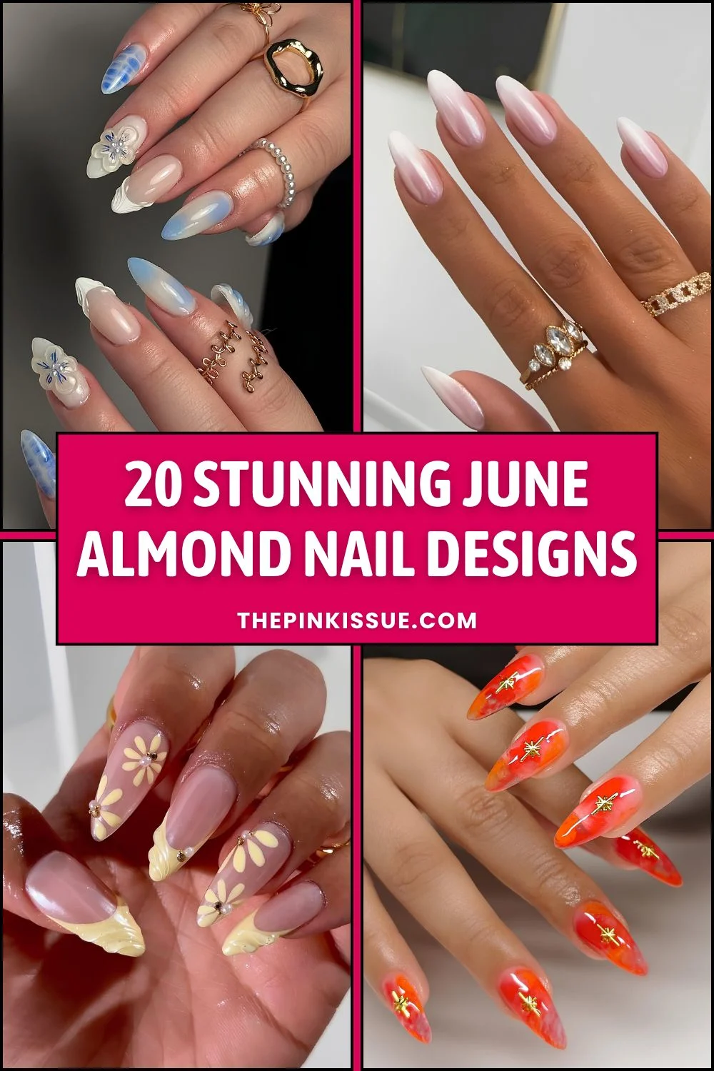 June almond nail designs Pinterest