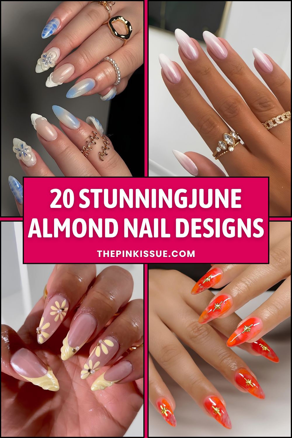 June almond nails Pinterest