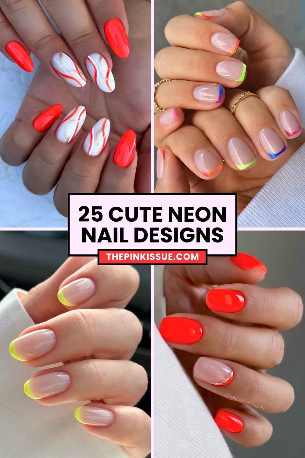 Neon nail inspo Pinterest