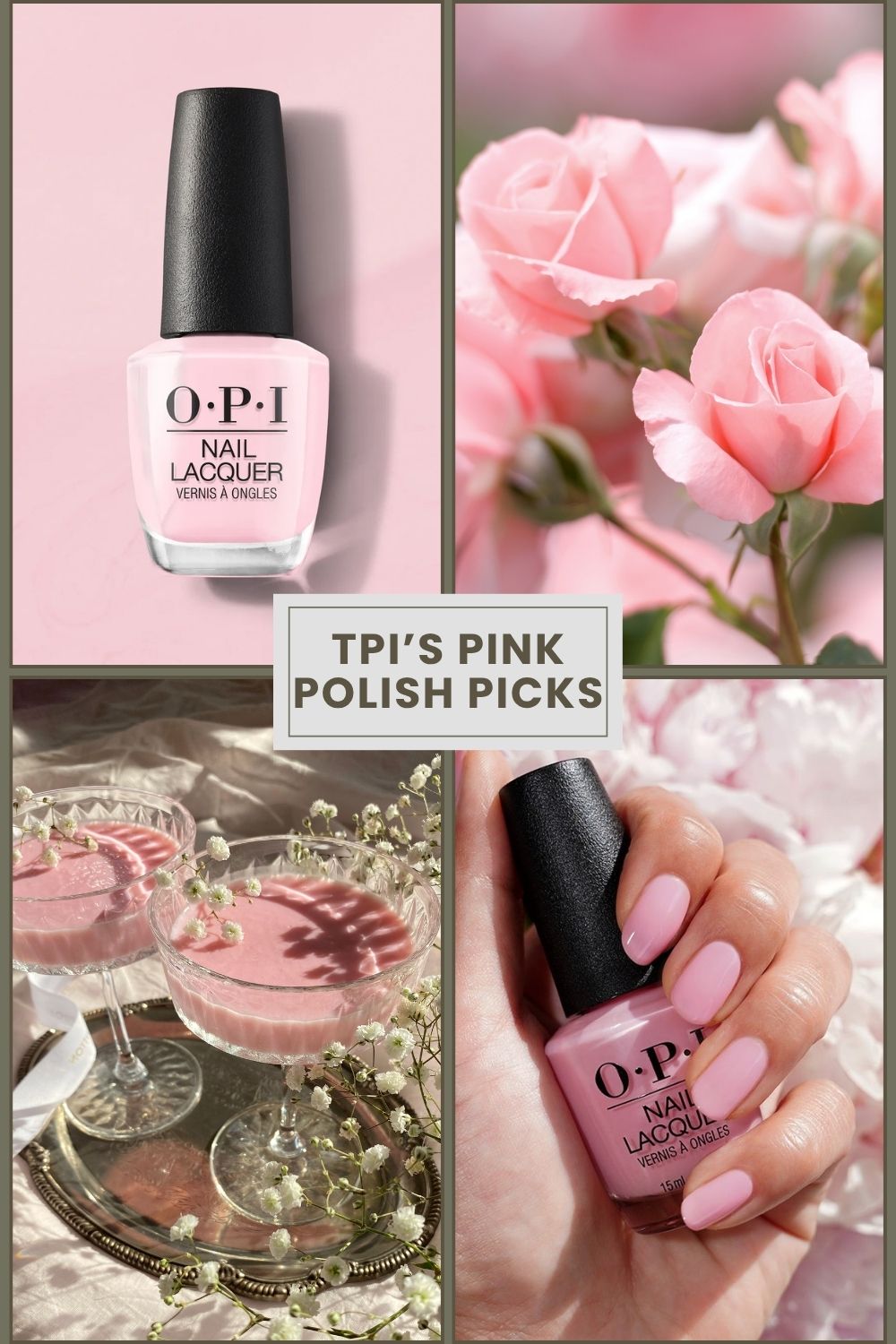 Pink nail polish moodboard