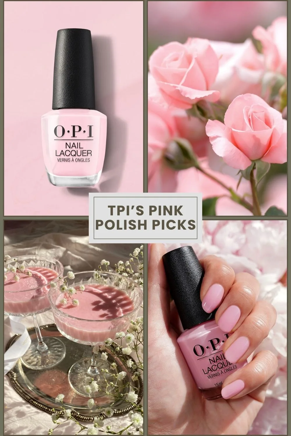 Pink nail polish moodboard