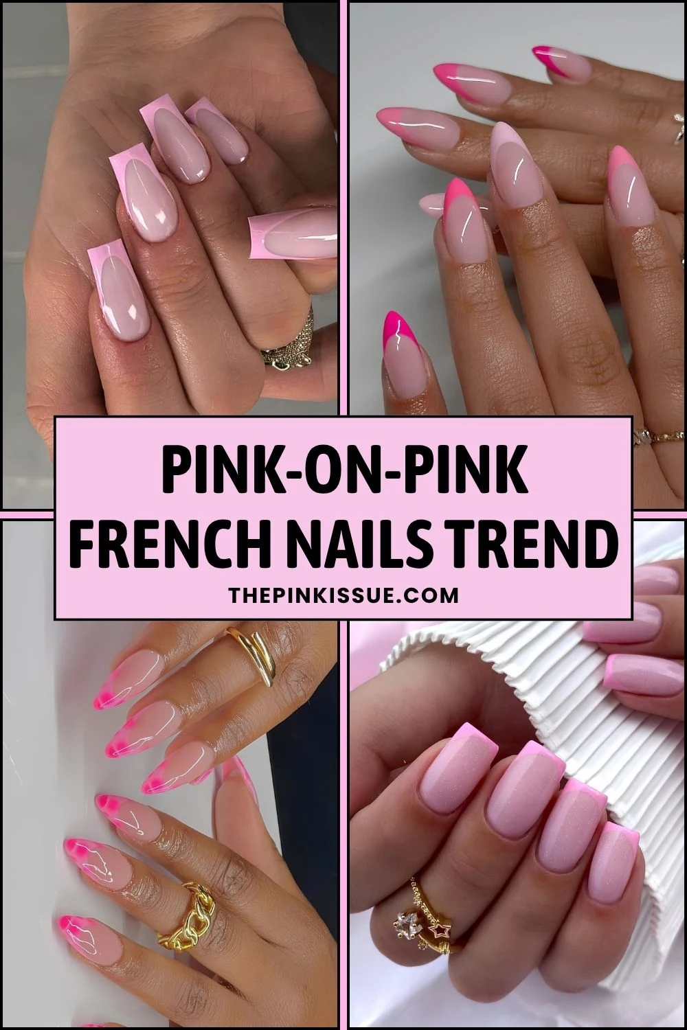 Pink on pink French nails trend Pinterest