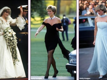 A collage of Princess Diana's best looks ever
