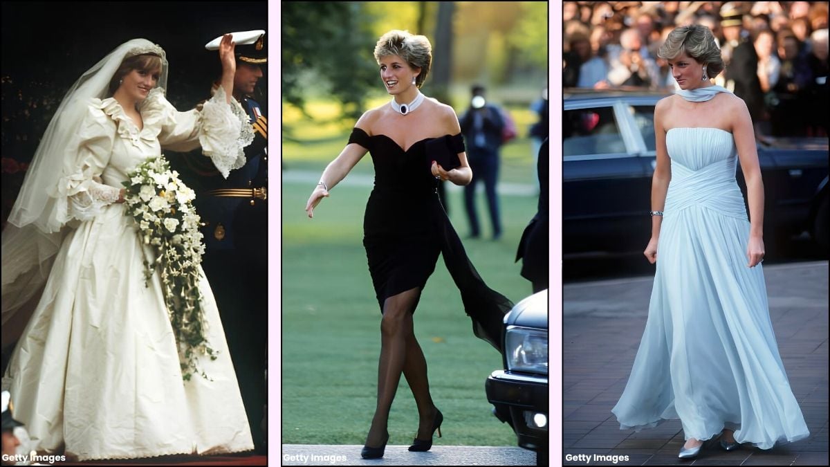 A collage of Princess Diana's best looks ever