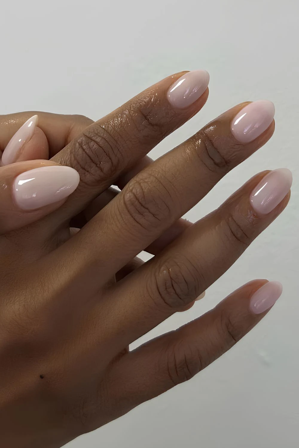 Sheer white milk manicure