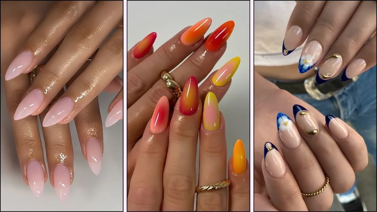 A collage of summer nail trends