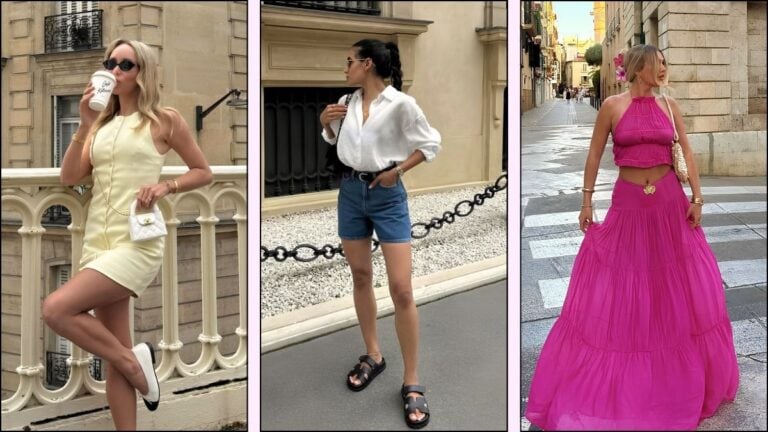 A collage of summer outfit ideas