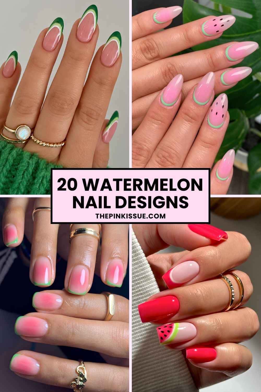 Watermelon nail inspo Pinterest