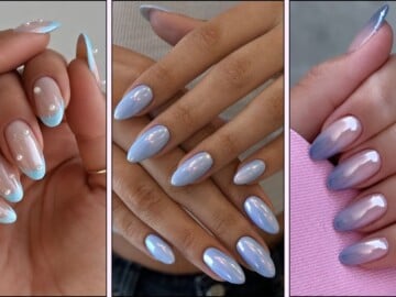 Blue chrome nail ideas