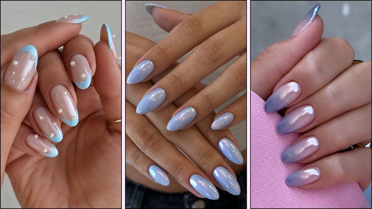 Blue chrome nail ideas