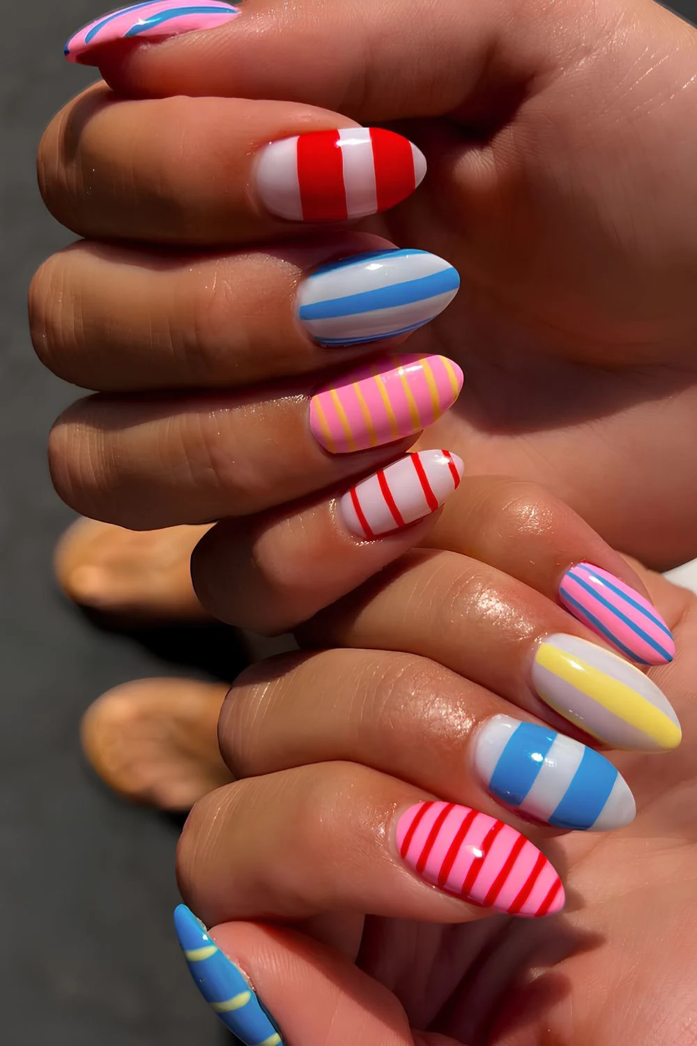 2025 White Tip Striped Nails