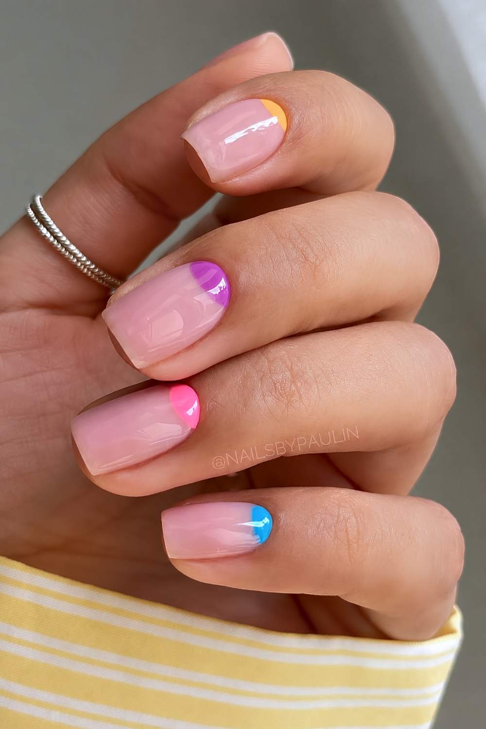 Colorful reverse French mani