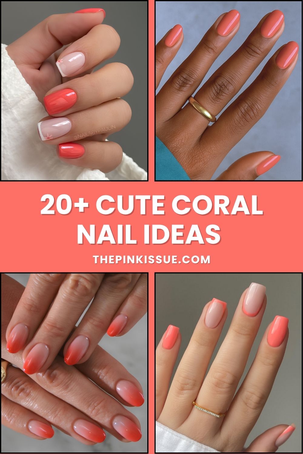 Coral nail ideas Pinterest