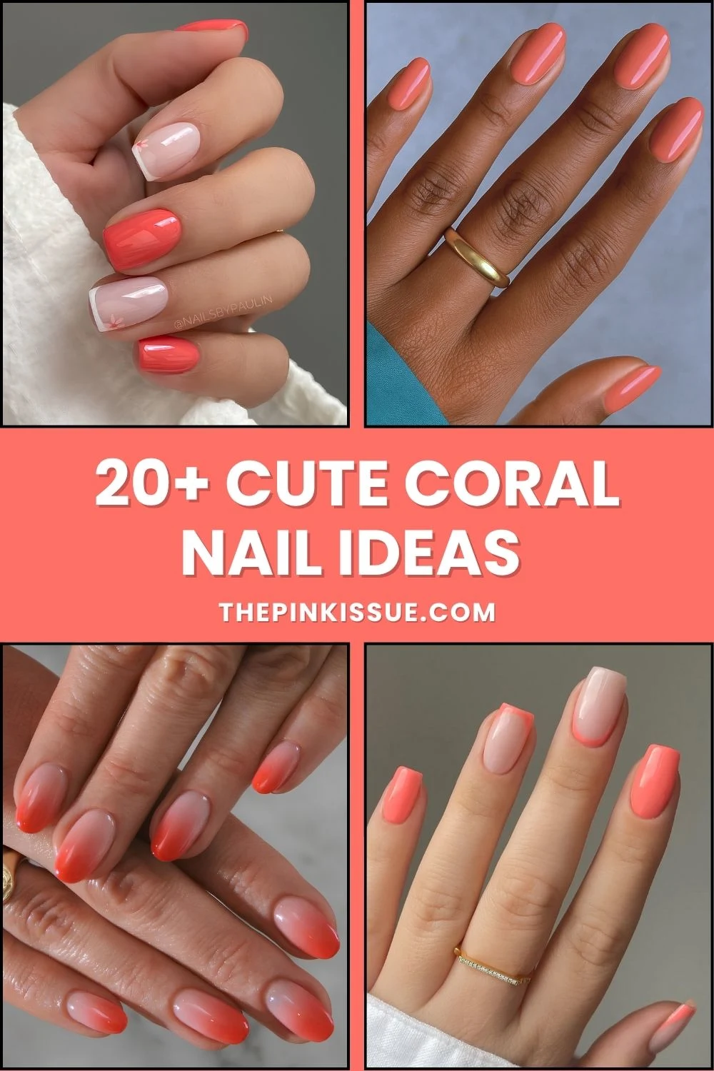 Coral nail ideas Pinterest