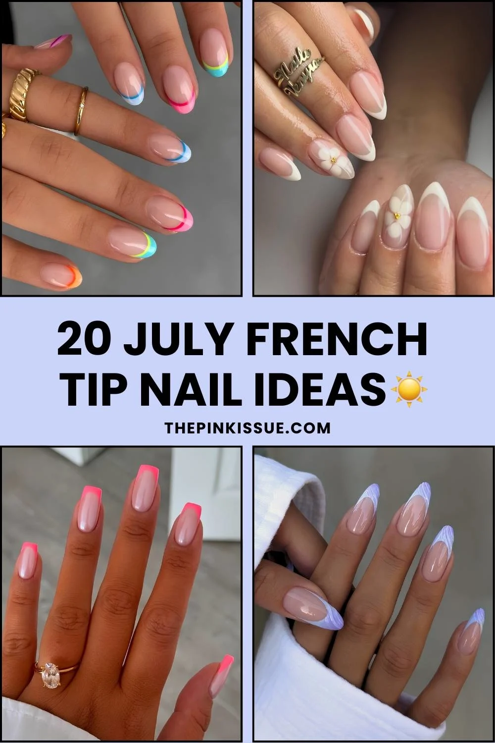 July French tip nail designs Pinterest