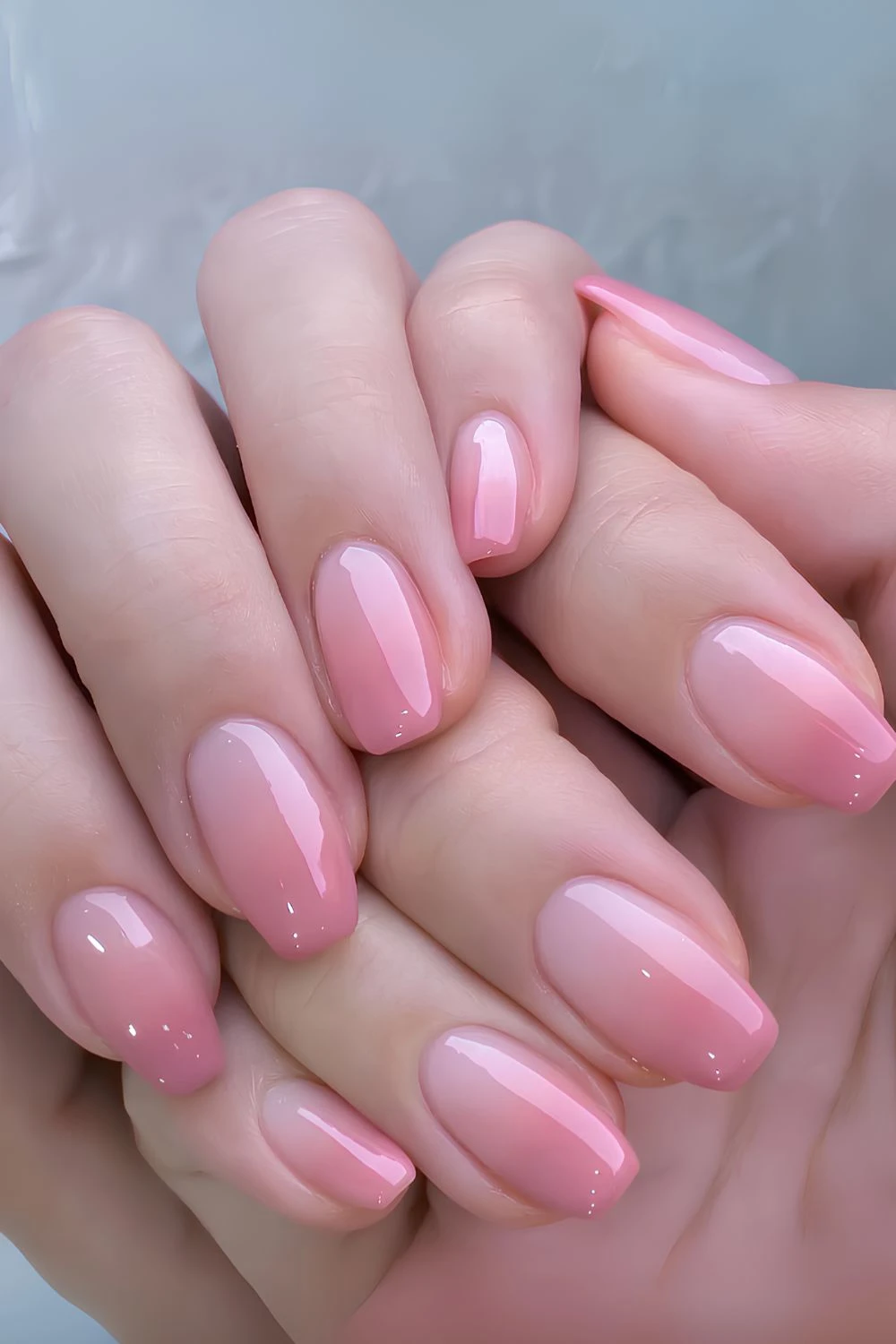 Pink jelly ombre manicure