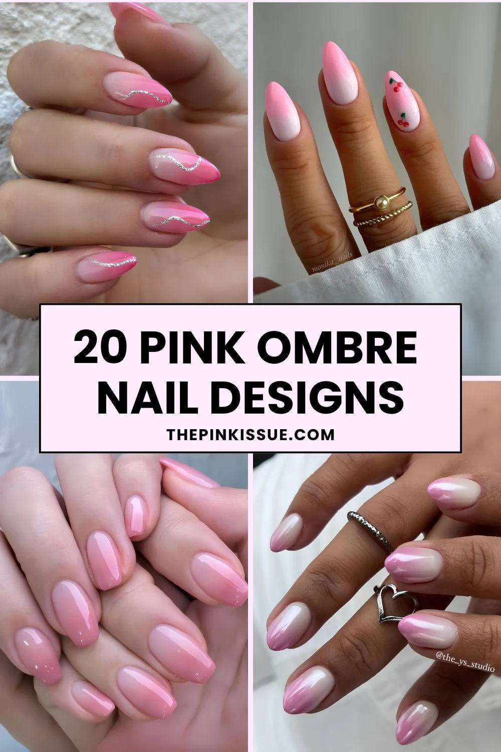Pink ombre nails Pinterest