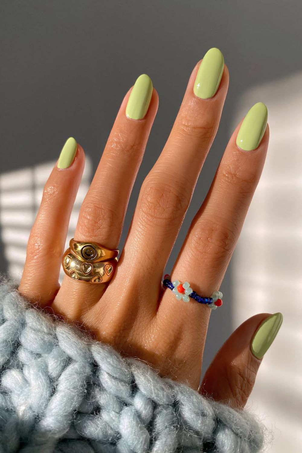Solid lime green nails