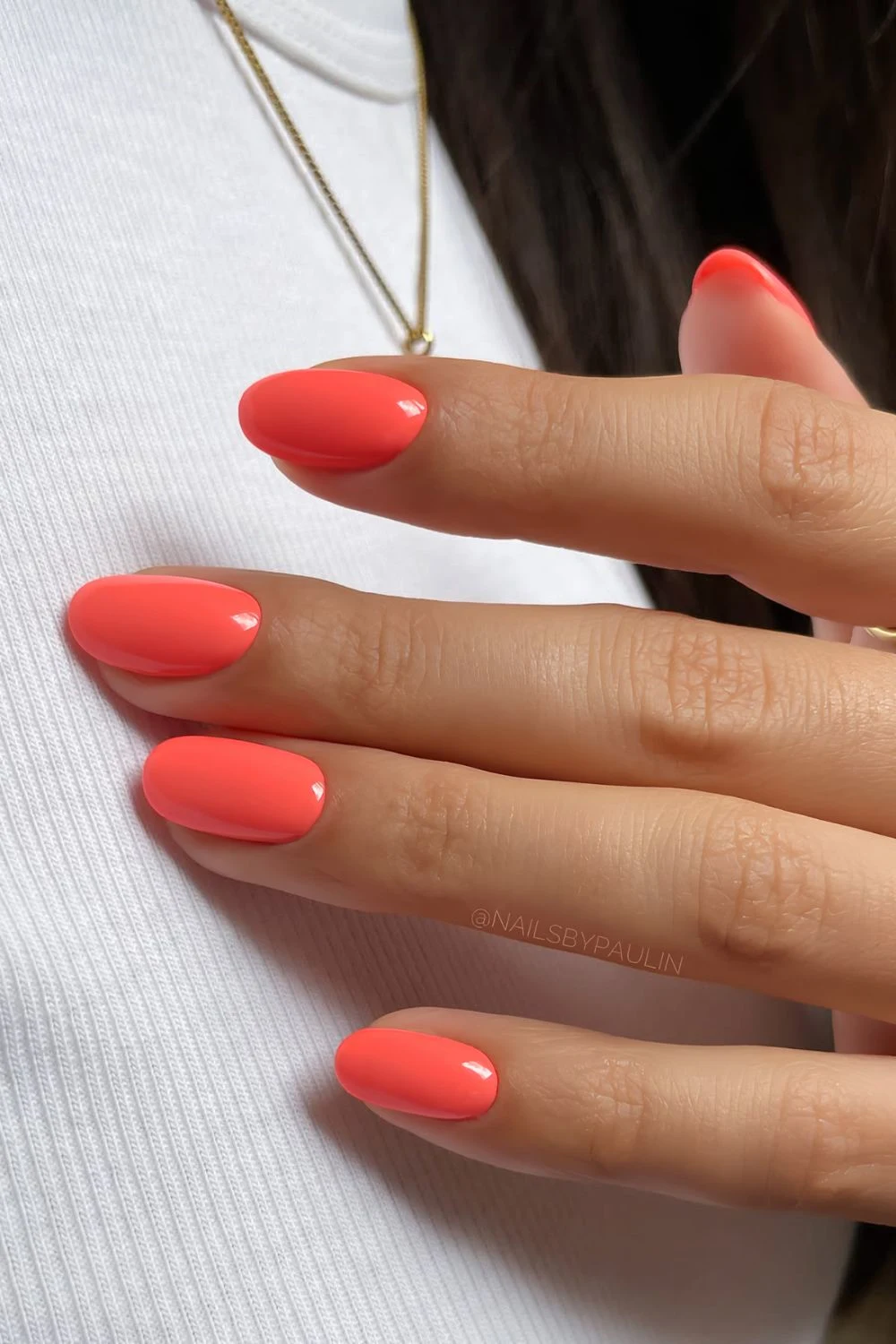 Solid orange manicure