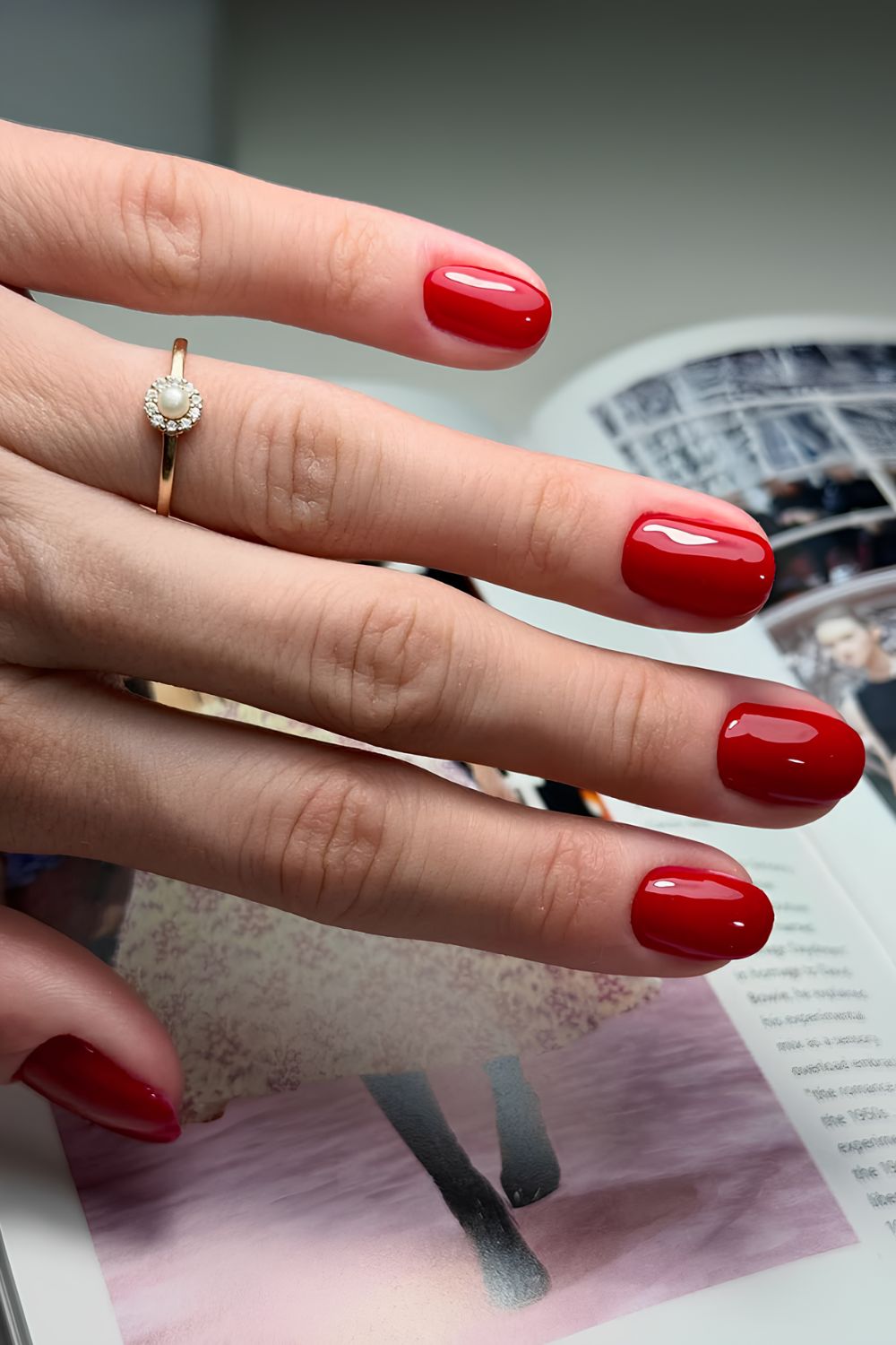 Solid ruby red manicure