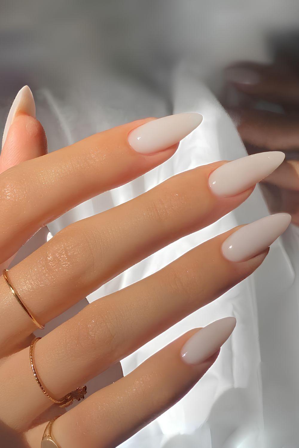 Solid soft white nails