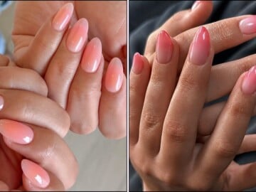 A collage of sorbet inspired nail designs
