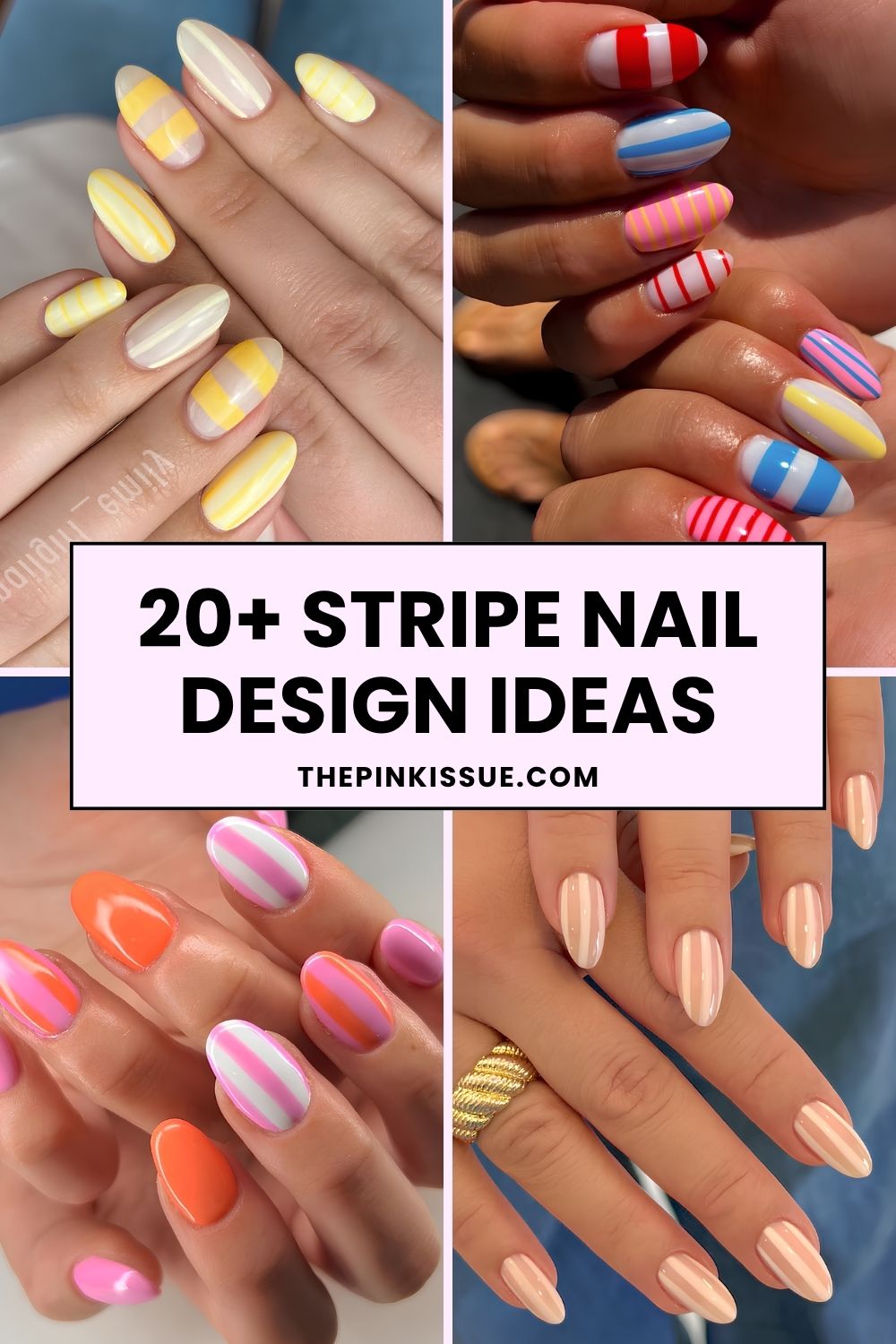 Stripe nail designs Pinterest
