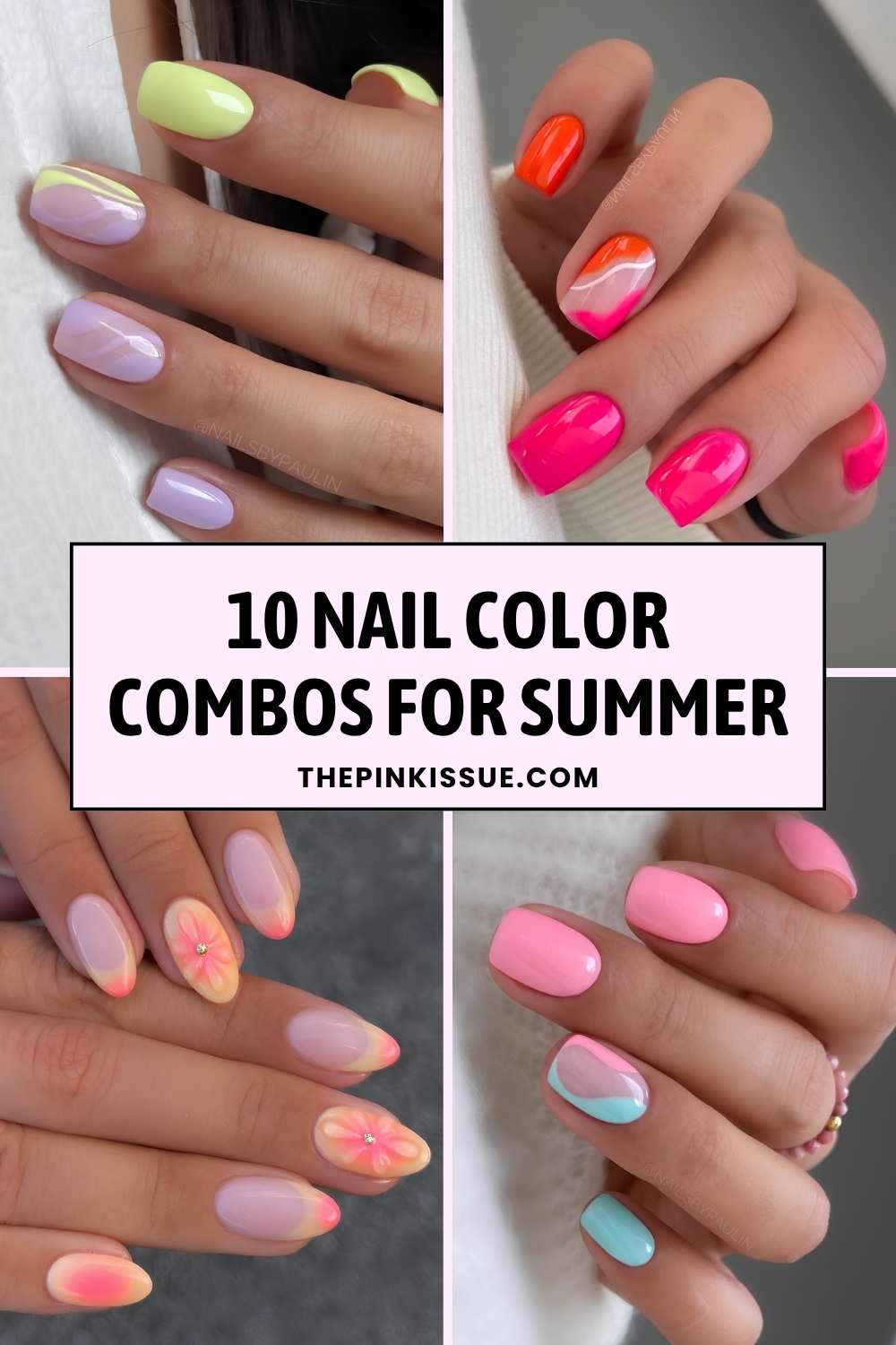 Summer nail color combo ideas Pinterest