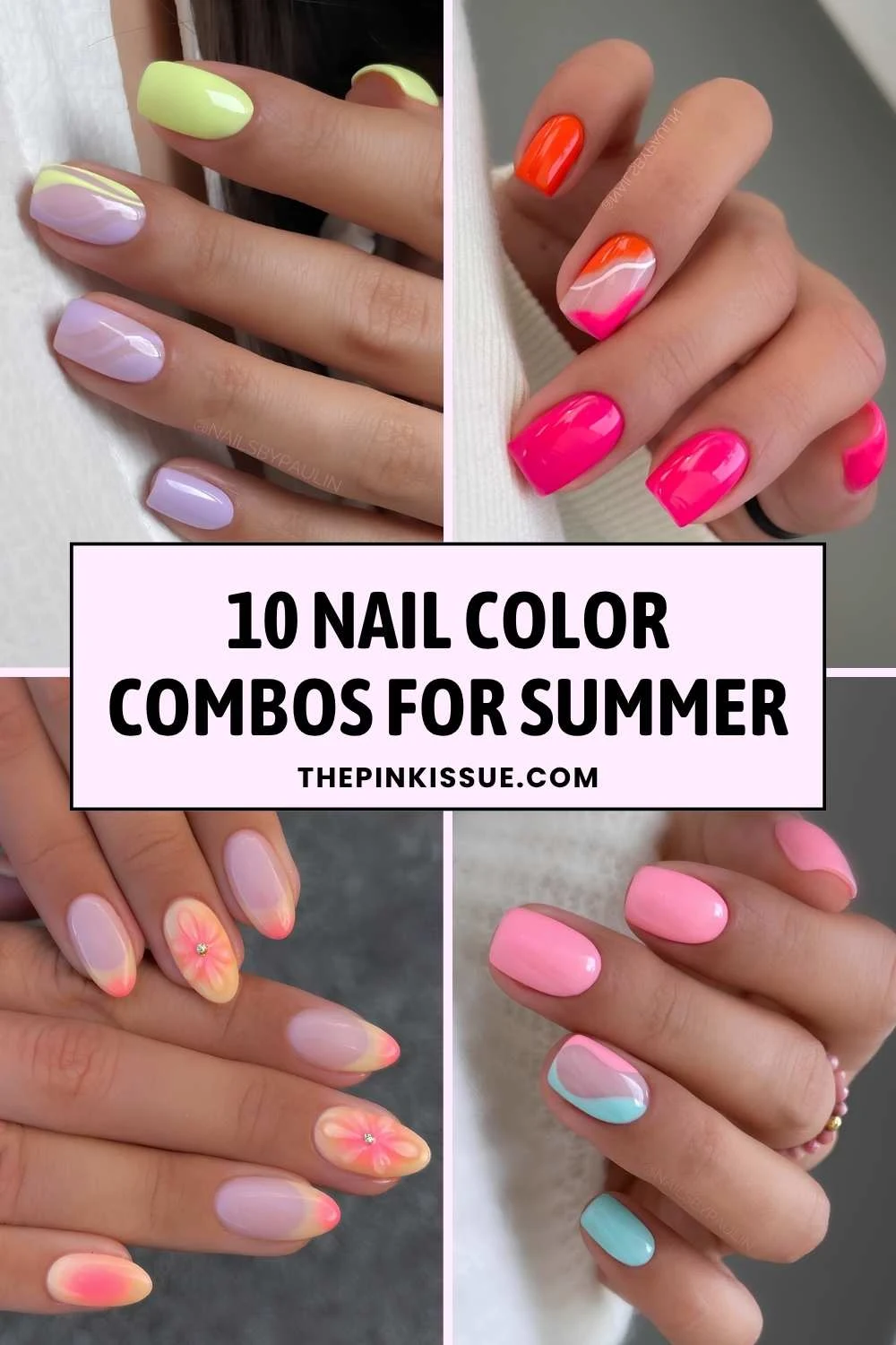Summer nail color combo ideas Pinterest