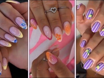 A collage of summer nail pairings