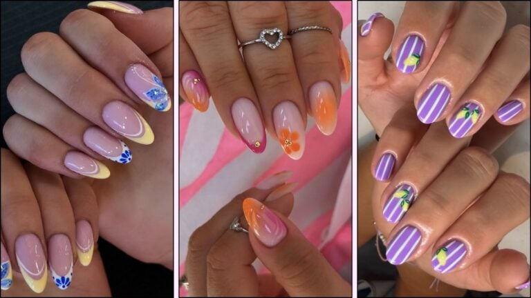 A collage of summer nail pairings