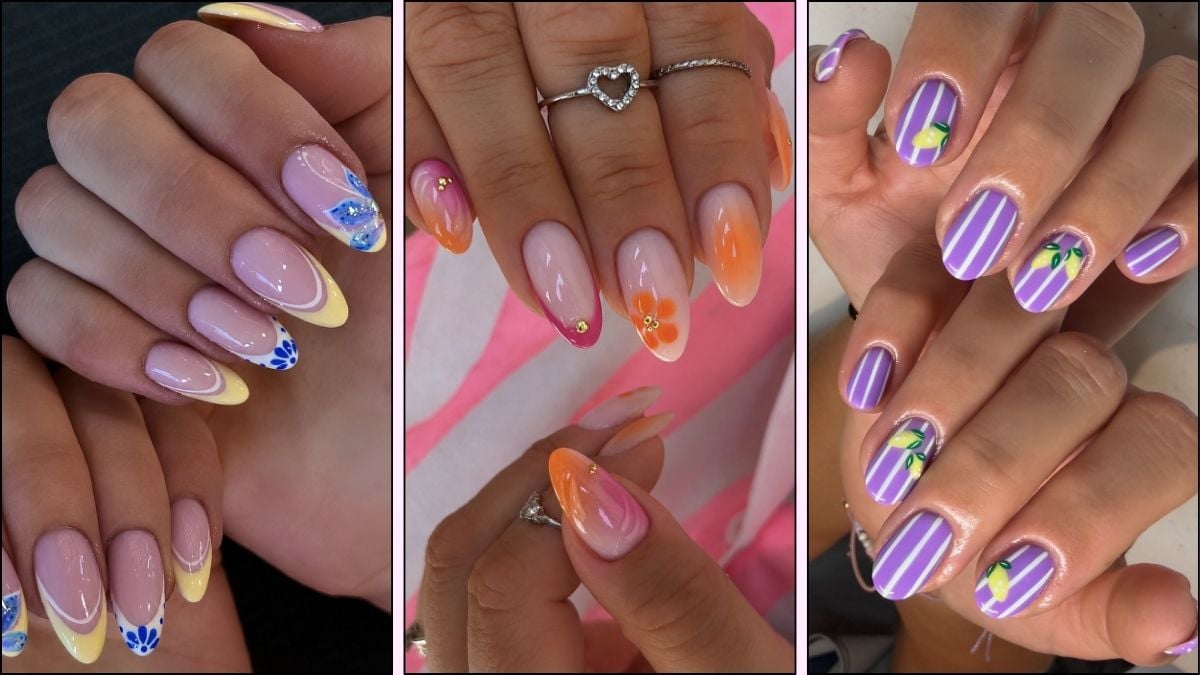 A collage of summer nail pairings