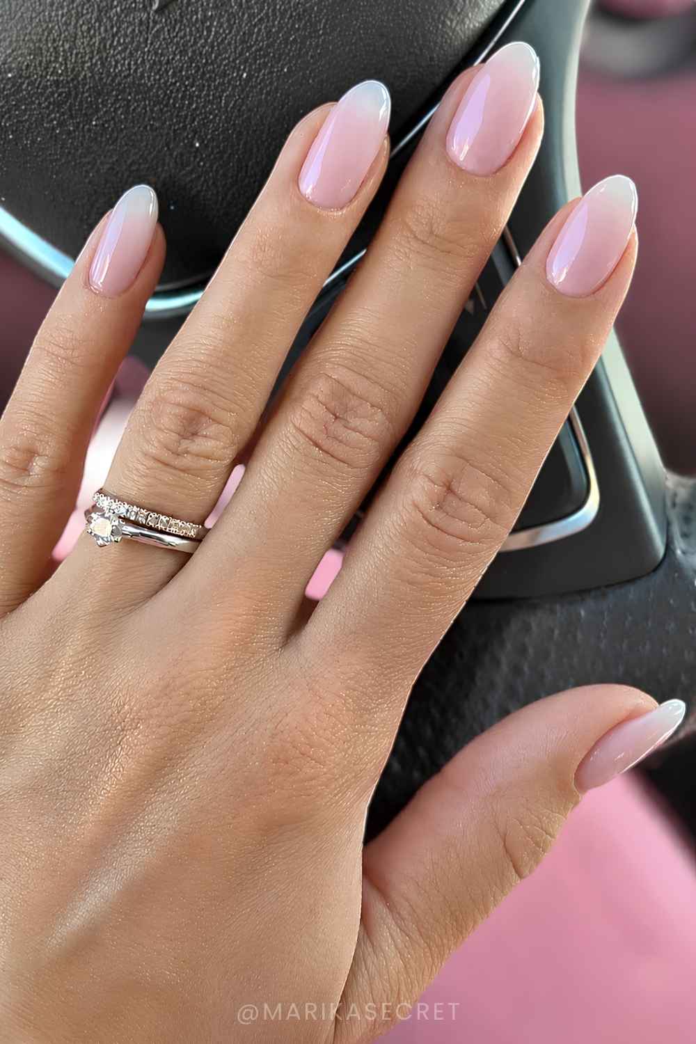 Almond pink nude nails