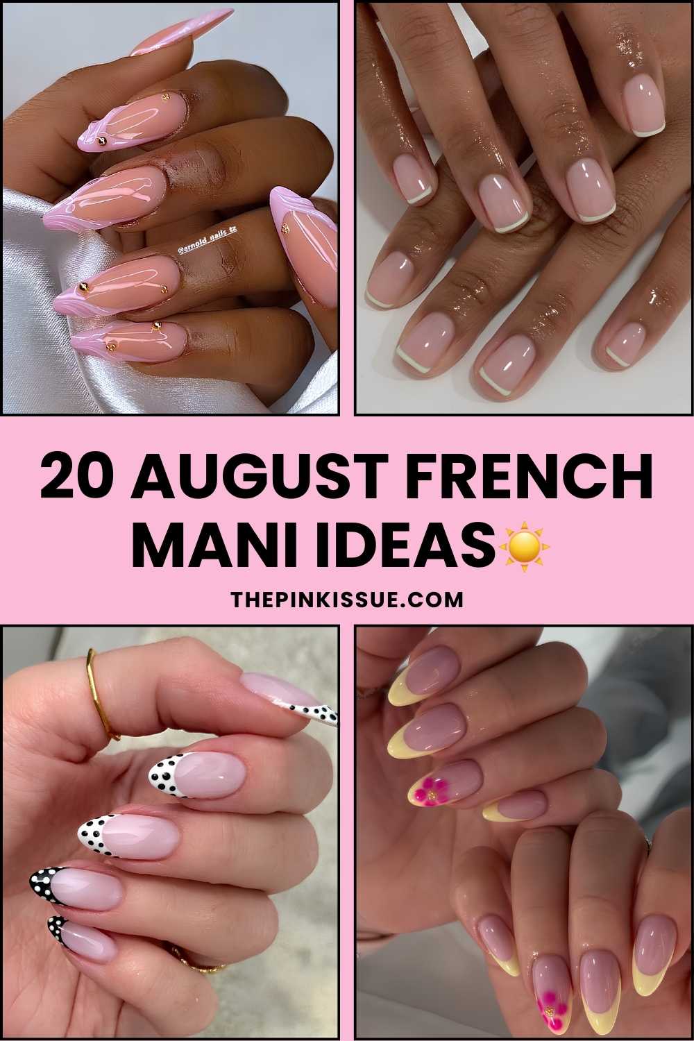 August French tip nail designs Pinterest