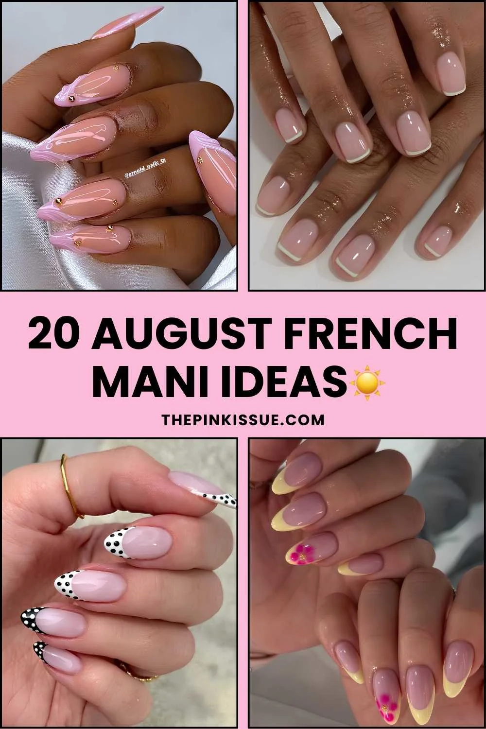 August French tip nail designs Pinterest