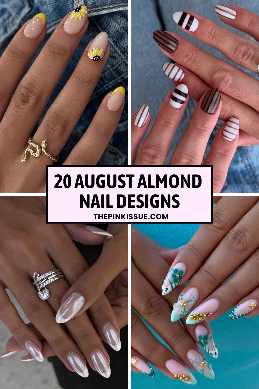 August almond nail ideas Pinterest