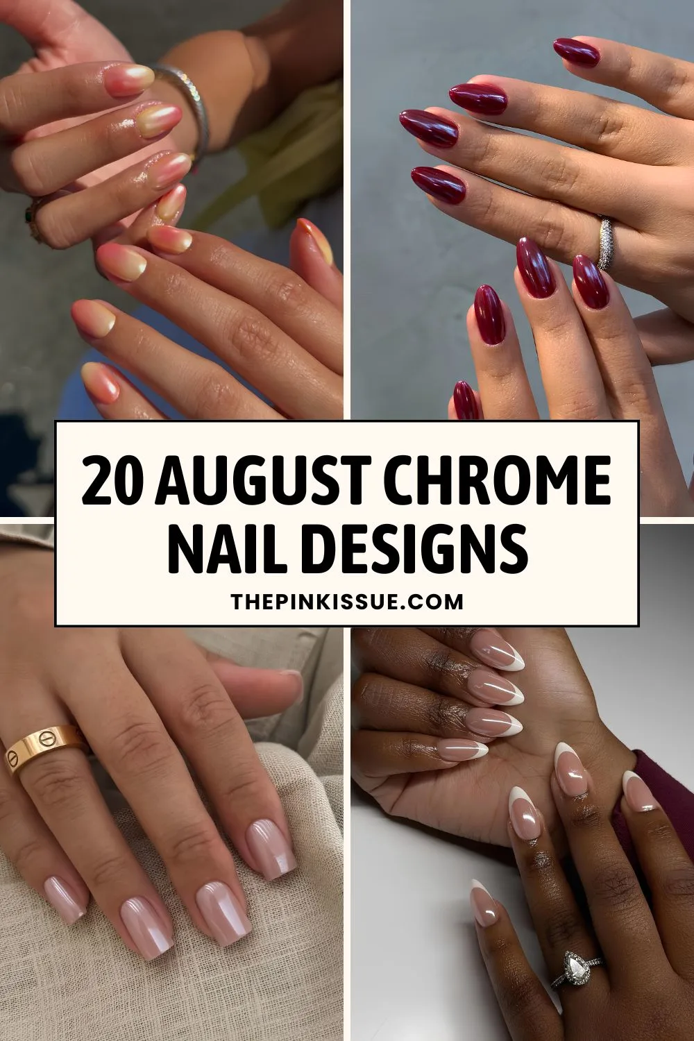 August chrome nails Pinterest