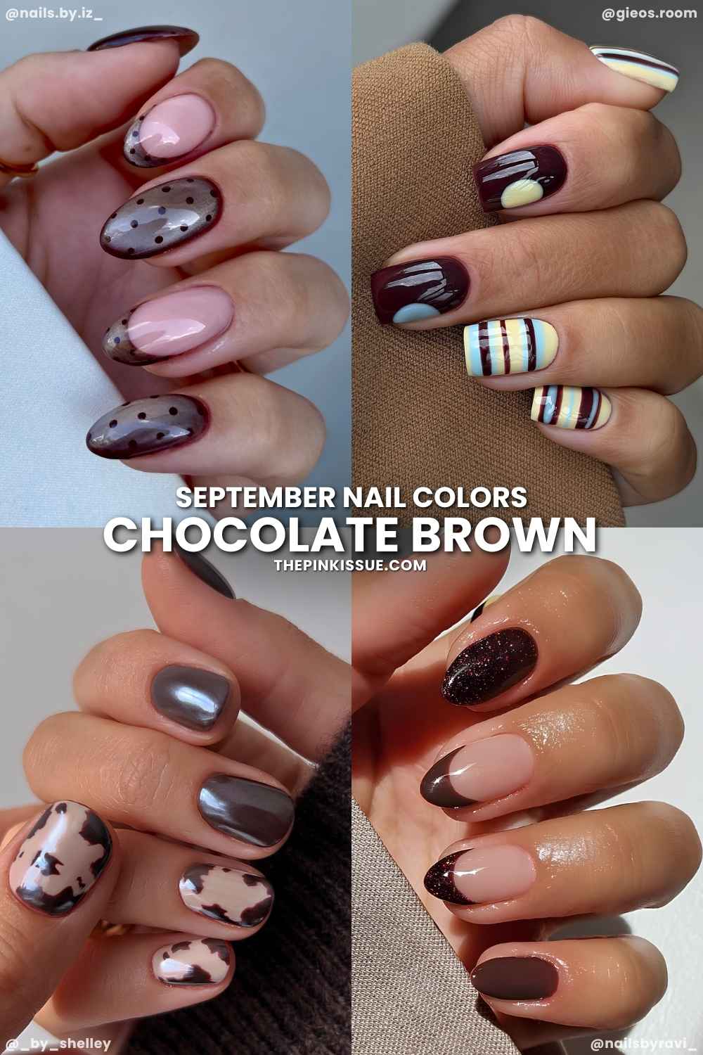 Chocolate brown nails for September