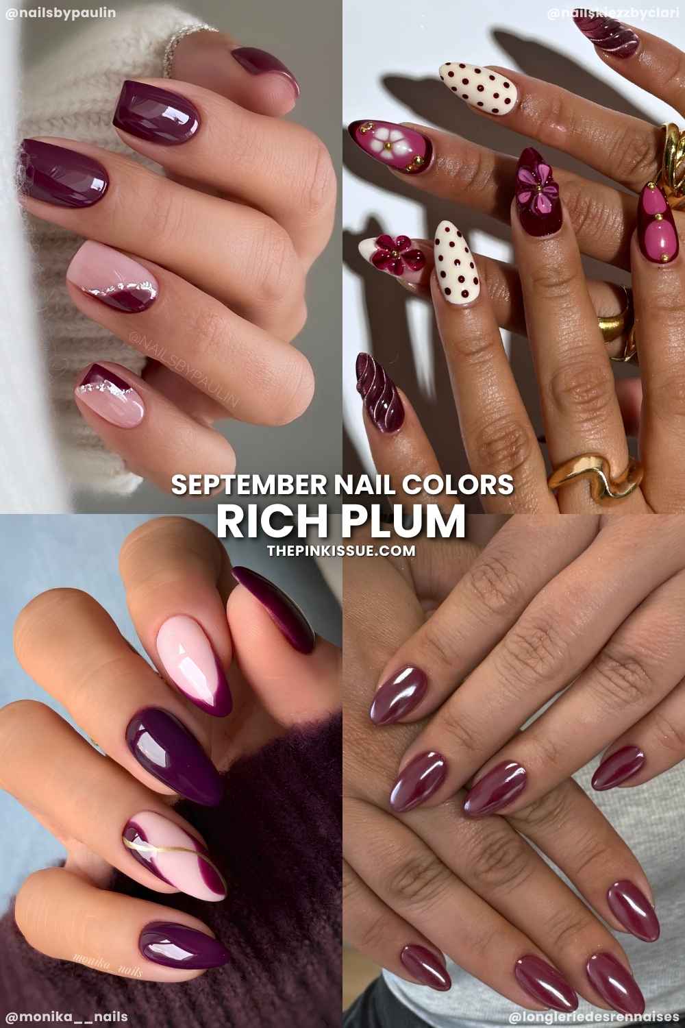 Deep plum nails for September