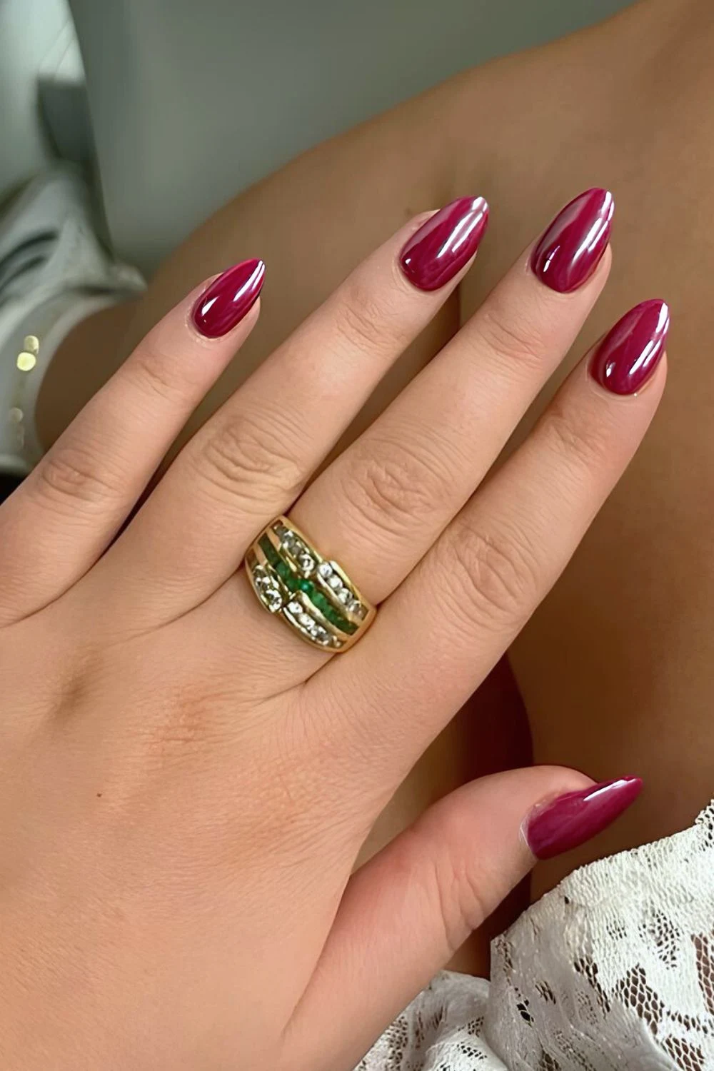 Glazed raspberry nails