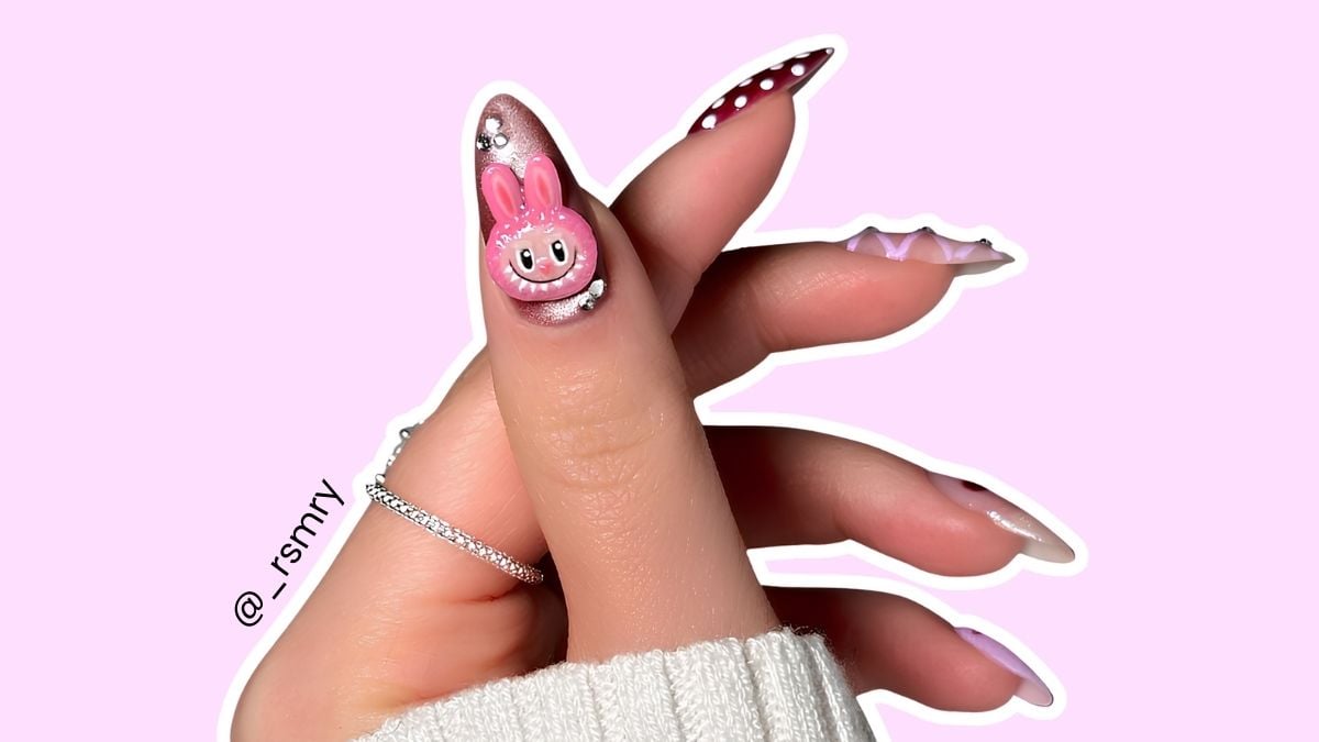 Labubu inspired nail trend