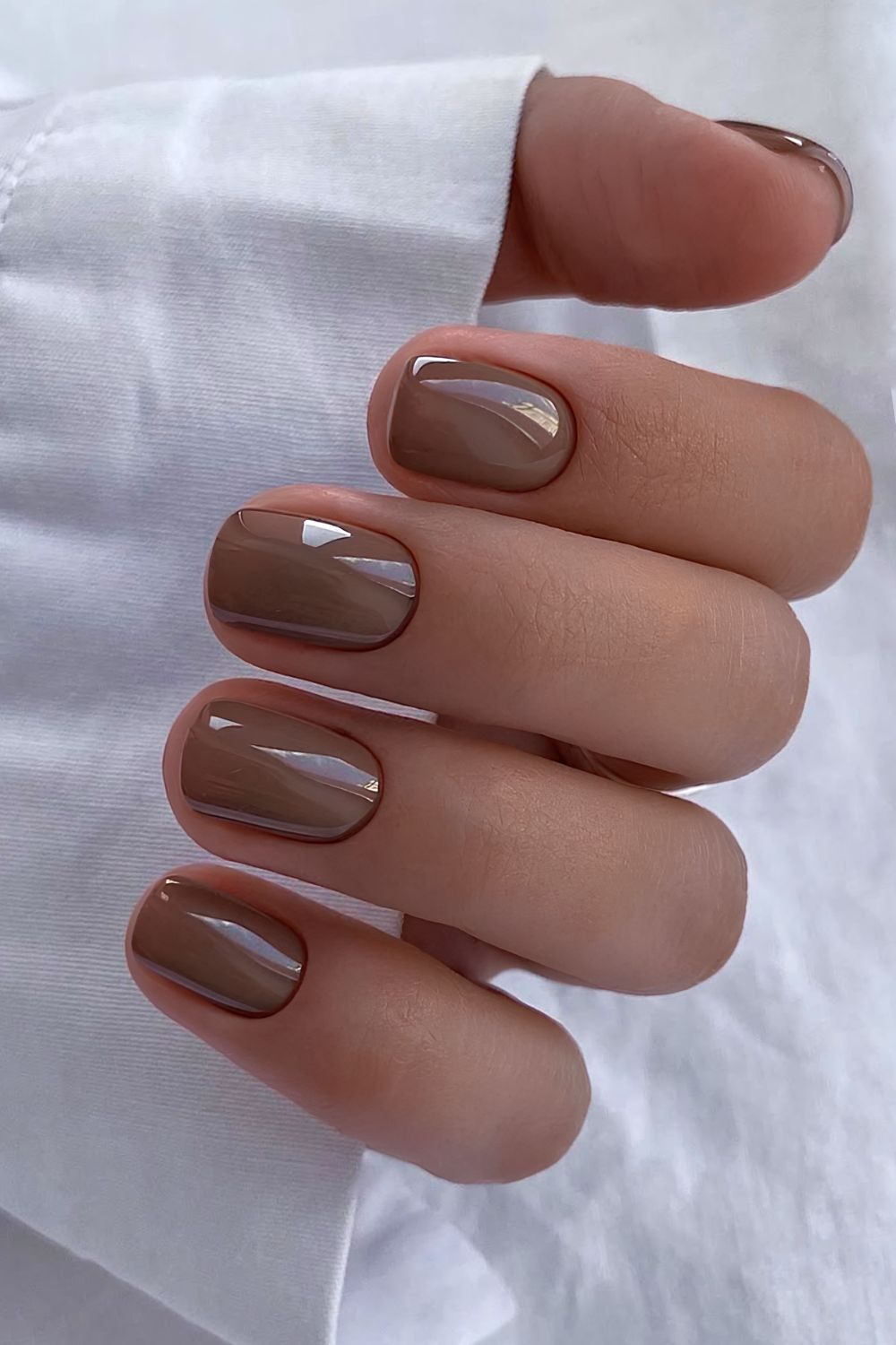Light chocolate latte brown nails