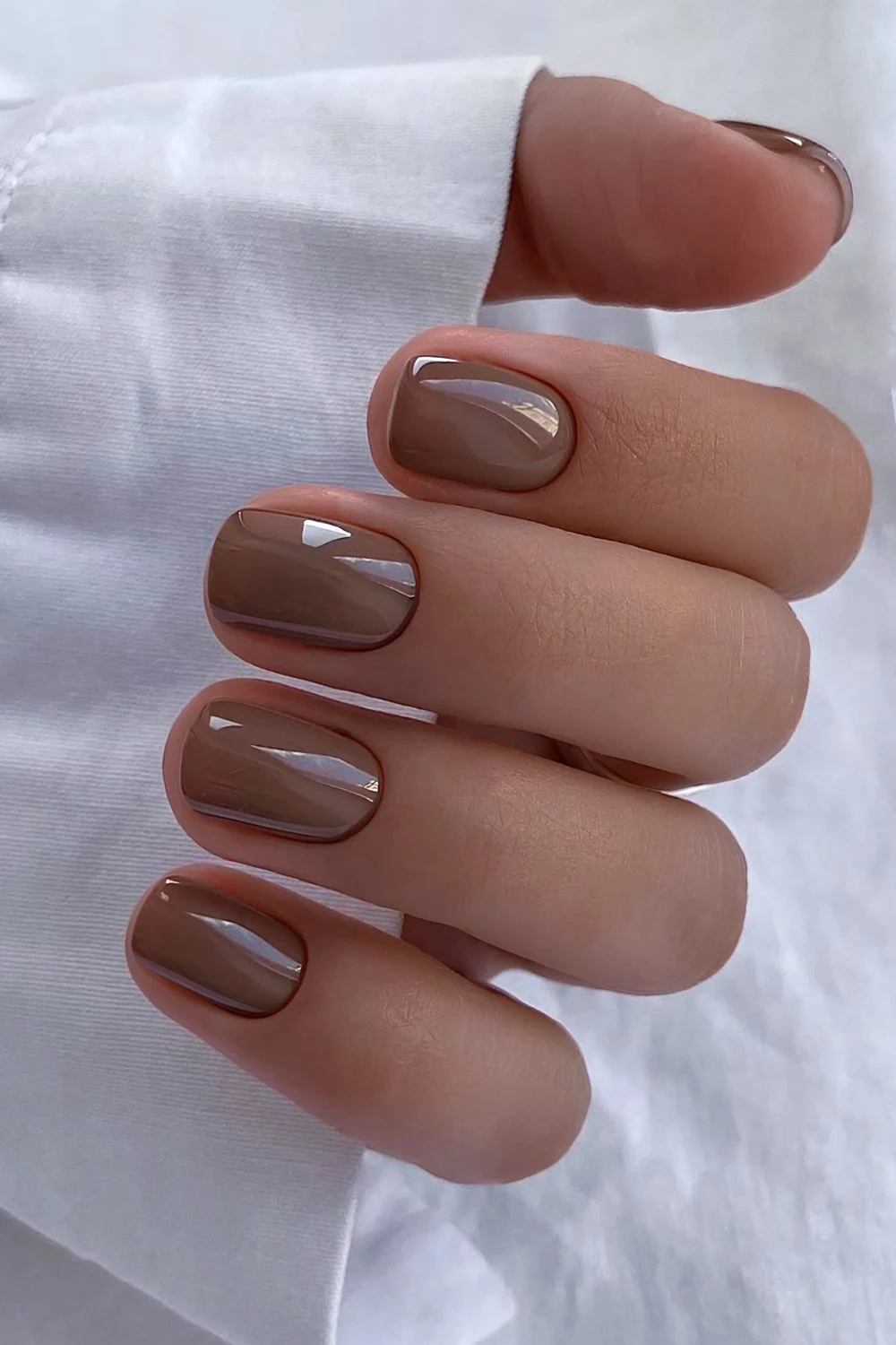Light chocolate latte brown nails