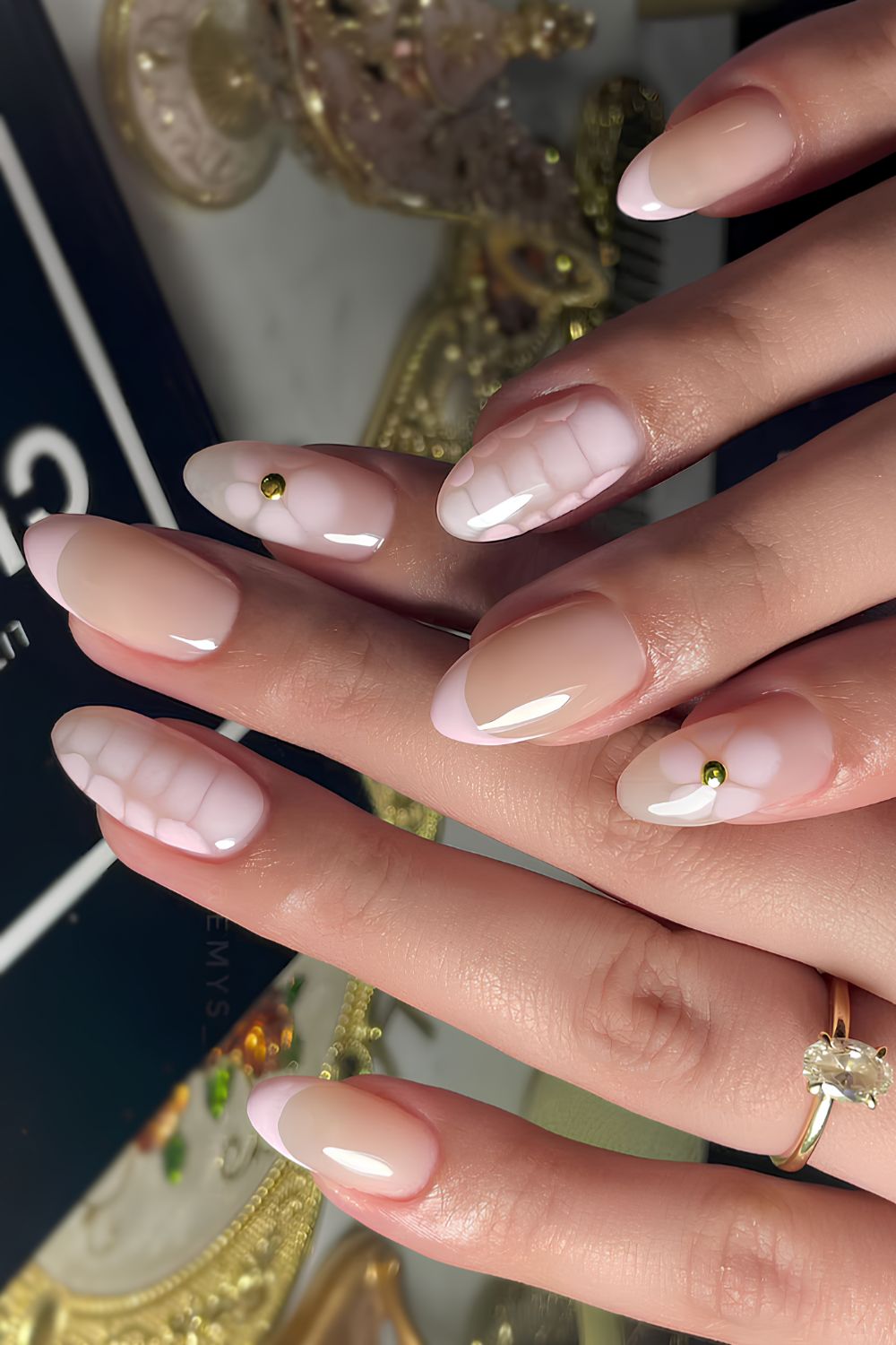 Light pink mix and match nails