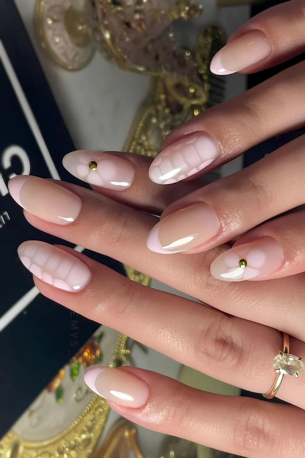 Light pink mix and match nails