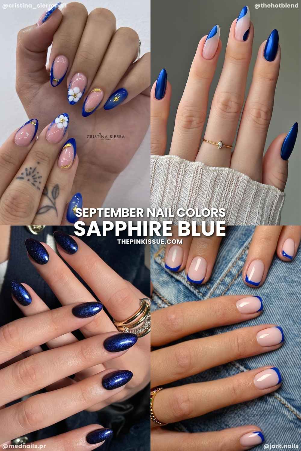 Sapphire blue nails for September